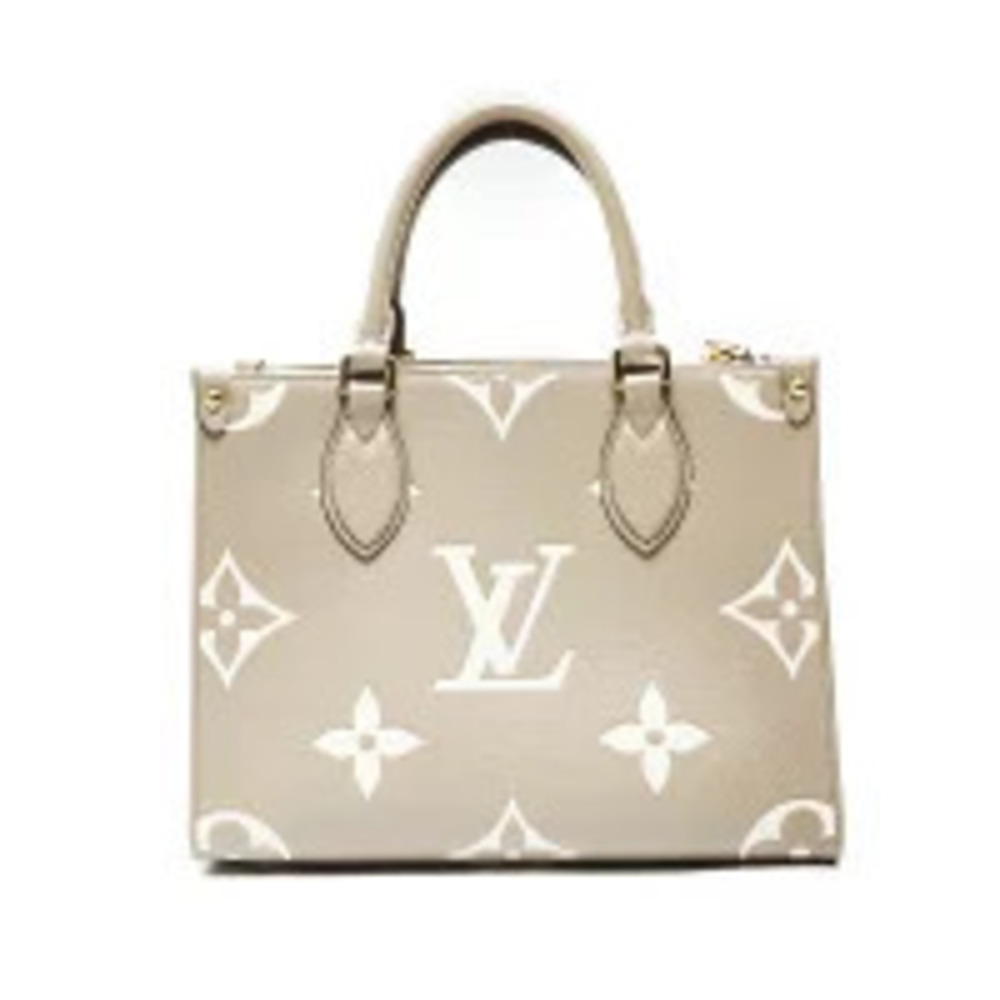 Louis Vuitton On The Go Monogram Handbag Beige Cream